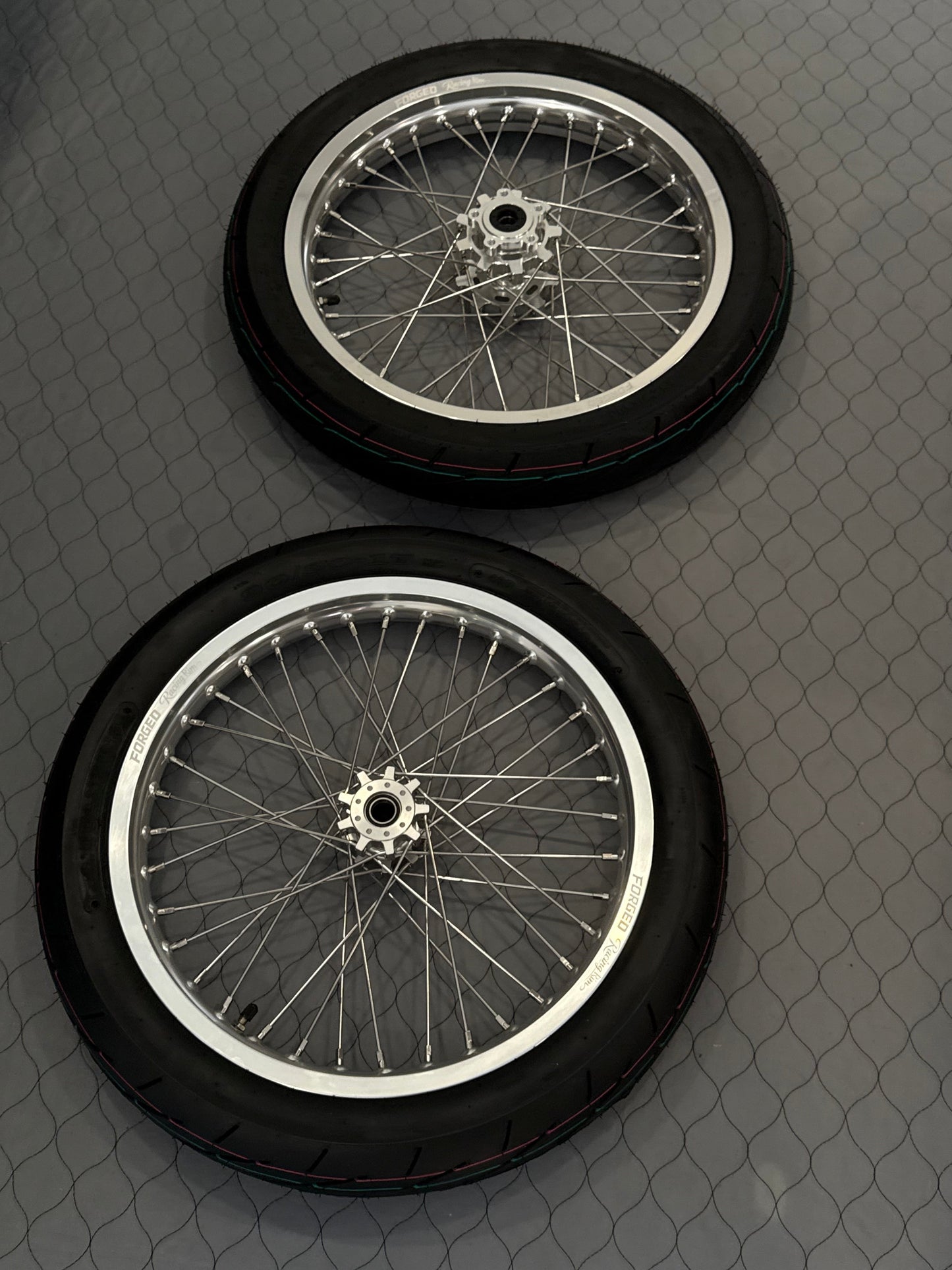 Surron Ultra Bee 17" Supermoto Wheelset - Black/Chrome Finish