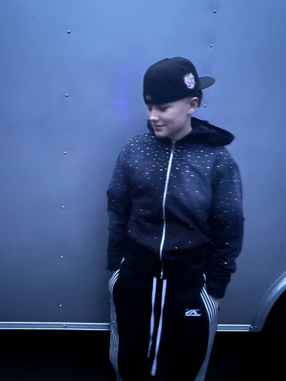 Rhinestone zip up hoodie