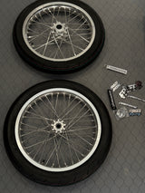 79Bike/Surron Light Bee X / E-Ride Pro Supermoto Wheelset (Thick/Wide) - Chrome Silver / Gloss Black
