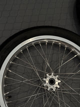 79Bike/Surron Light Bee X / E-Ride Pro Supermoto Wheelset (Thick/Wide) - Chrome Silver / Gloss Black