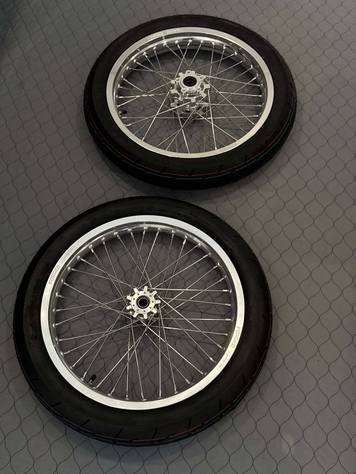 Surron Ultra Bee 17" Supermoto Wheelset - Black/Chrome Finish