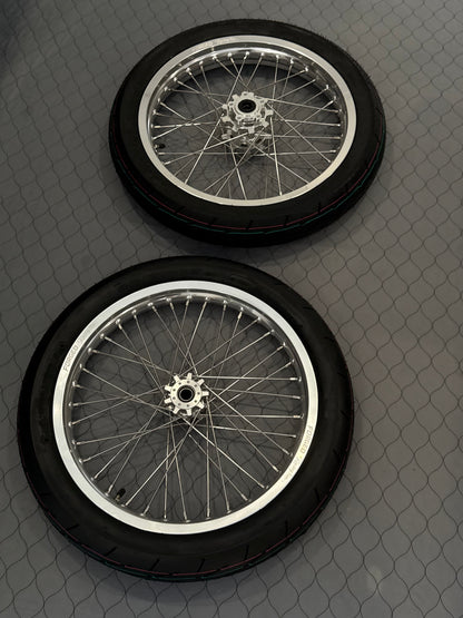 Surron Ultra Bee 17" Supermoto Wheelset - Black/Chrome Finish