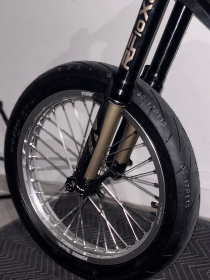 79Bike/Surron Light Bee X / E-Ride Pro Supermoto Wheelset (Thick/Wide) - Chrome Silver / Gloss Black
