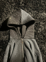 Rhinestone zip up hoodie
