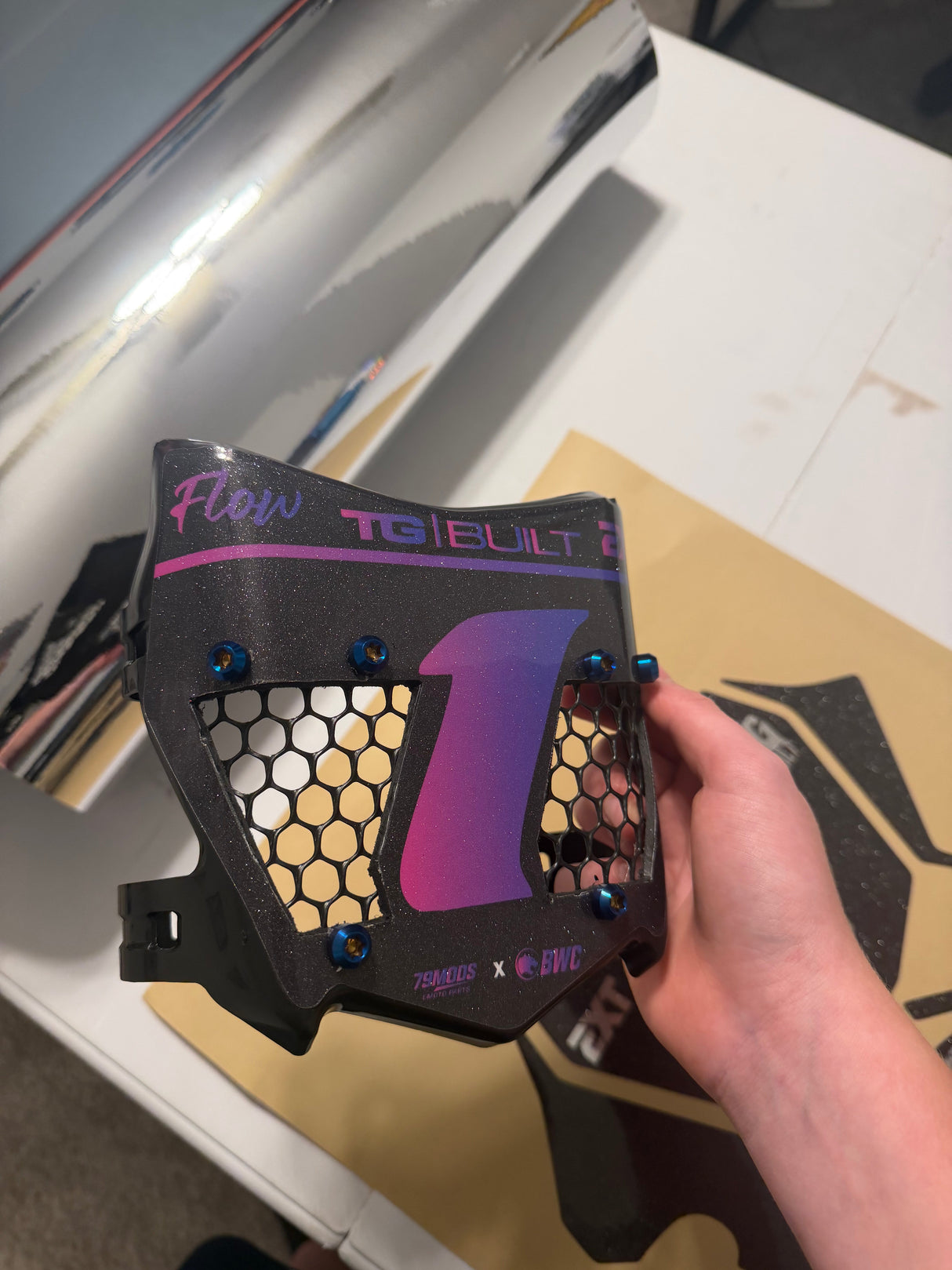 Limited edition 1/1 79mods color way titanium vented plate